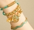 Pulseira Onda Ouro com Glitter Azul 68mm - comprar online