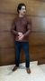 Camisa Masculina Manga Longa Canelada - Marrom - Bonny Boy | Bianco Ville