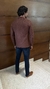 Camisa Masculina Manga Longa Canelada - Marrom