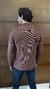 Camisa Masculina Manga Longa Canelada - Marrom - loja online