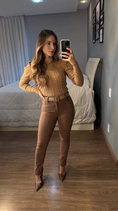 Skinny com Elastano - Marrom Claro - comprar online