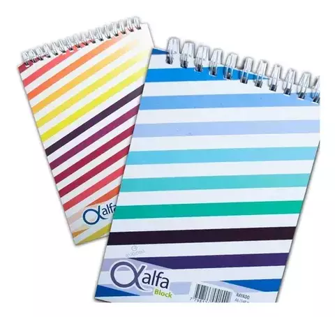BLOCK ALFA GLOSS CON ESPIRAL 80 HOJAS A6 - comprar online