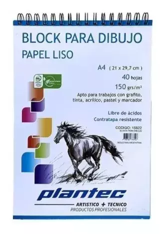 BLOCK PLANTEC ESPIRALADO A4 150GR 40 HOJAS - comprar online