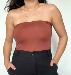 Blusa Tubinho Alongado - Poliamida Marrom - comprar online