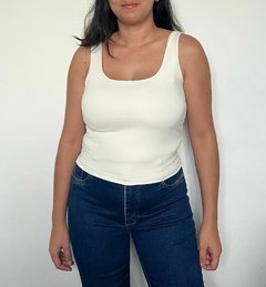 Blusa Regata Alça Média - Off-White na internet