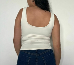 Blusa Regata Alça Média - Off-White - MELTH