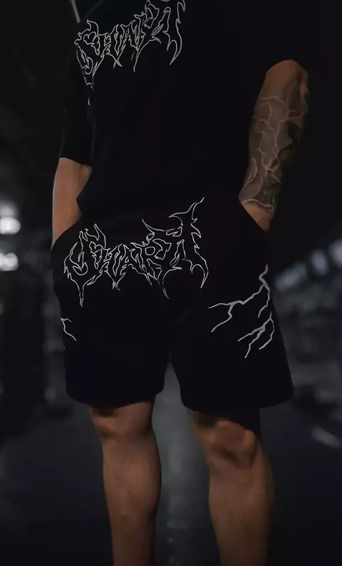 Pantalón Short "Graffiti" Negro