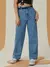 CALÇA JEANS WIDE DESFIADA