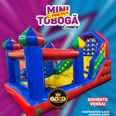 MINI TOBOGÃ COM PISCINA E ARCO - C/ MOTOR - 5.00m x 2.50m x 2,80m