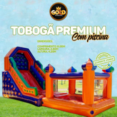 TOBOGÃ PREMIUM COM PISCINA DE BOLINHA - C/2 MOTORES - 8.00m x 2.80m x 4.20m