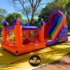 TOBOGÃ PREMIUM COM PISCINA DE BOLINHA - C/2 MOTORES - 8.00m x 2.80m x 4.20m - comprar online