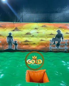 COLCHÃO GRAFITADO - C/ ARCO - P/ TOURO MECÂNICO - C/ MOTOR - 4.80m x 4.80m x 1.10m - Gold Brinquedos Infláveis