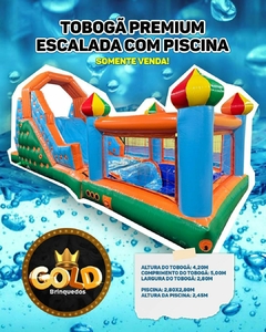 TOBOGÃ PREMIUM ESCALADA COM PISCINA DE BOLINHAS - GOLD BRINQUEDOS