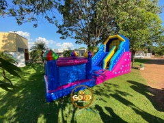 TOBOGÃ PREMIUM COM PISCINA DE BOLINHA - C/2 MOTORES - 8.00m x 2.80m x 4.20m - Gold Brinquedos Infláveis