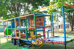 CARRETA PLAY GROUND COM BICO - C/ESTEPE - 5.0m x 1.60m + 1.40 = 8.0m - Gold Brinquedos Infláveis