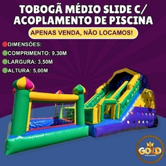 TOBOGÃ MÉDIO SLIDE - C/ ACOPLAMENTO DE PISCINA - C/ 2 MOTORES - 10.00m x 5.00m