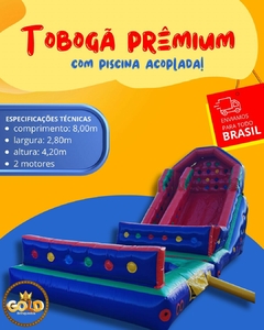 TOBOGÃ PREMIUM COM PISCINA ACOPLADA (C/2 MOTORES) (8Mx2,80Mx4,20M)