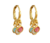 Brinco Tranqueta 3 Zircônias Coloridas 4mm - Multicolor