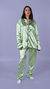 Pijama CAMISERO adulto SATEN INVIERNO - VERDE - comprar online