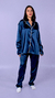Pijama CAMISERO adulto SATEN INVIERNO - AZUL - comprar online