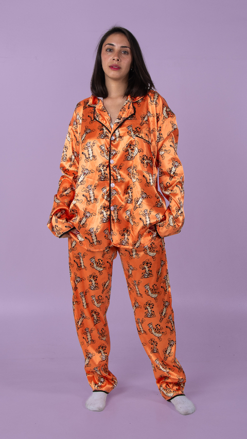Pijama CAMISERO adulto SATEN INVIERNO - TIGGER - comprar online