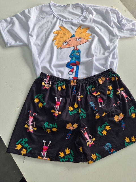 Pijama modal soft adulto verano con bolsillo - HEY ARNOLD