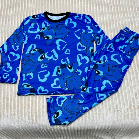 PIJAMA INFANTIL INVIERNO FULL PRINT STITCH AZUL - comprar online