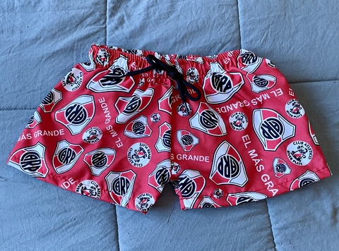 Short de baño infantil River rojo