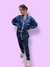 Pijama CAMISERO adulto SATEN INVIERNO - AZUL - comprar online