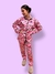 Pijama CAMISERO adulto SATEN INVIERNO - KITTY ROSA - comprar online
