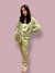 Pijama CAMISERO adulto SATEN INVIERNO - VERDE - comprar online