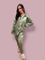 Pijama CAMISERO adulto SATEN INVIERNO - VERDE OLIVA - comprar online