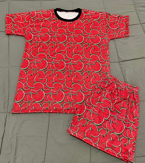 Pijama adulto verano FULL PRINT con bolsillo SANDIA