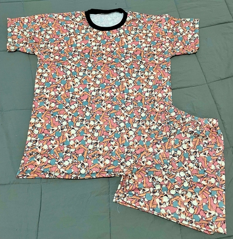 Pijama adulto verano FULL PRINT con bolsillo LOLA - comprar online