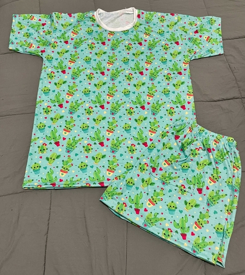 Pijama adulto verano FULL PRINT con bolsillo CACTUS