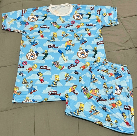 Pijama adulto verano FULL PRINT con bolsillo SIMPSONS