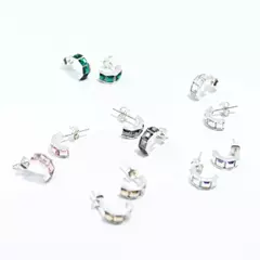 AROS PLATA 925 PARADISE-LUA SWAROSKI