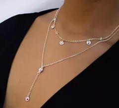 COLLAR LUA DOBLE PLATA 925 -LUA SWAROSKI ELEMENTS