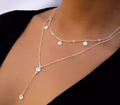 COLLAR LUA DOBLE PLATA 925 -LUA SWAROSKI ELEMENTS - comprar online