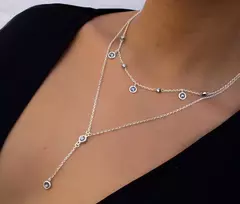 COLLAR LUA DOBLE PLATA 925 -LUA SWAROSKI ELEMENTS en internet