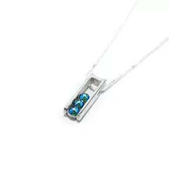 COLLAR PLATA 925 SW BIFAZ CIRCLE - LUA SWAROSKI - LUA JOYAS
