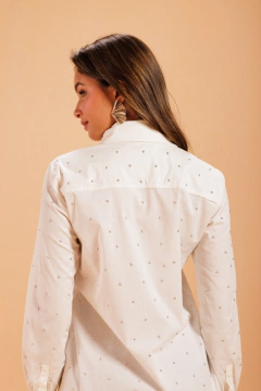 Camisa Botão FL Detalhe Chatons - Branca na internet