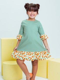 Vestido Barra com Babados Infantil - Abacaxis