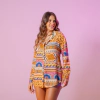 Camisa Botão FL Detalhe Costa - Estampa Onça