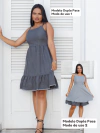 Vestido Dupla Face Feminino Adulto que pode ser usado dos dois lados - Cinza