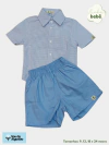 Conjunto Bebê Masculino Camisa Mini Xadrez Azul + Short Azul - comprar online