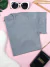 T-Shirt Feminina 100% Algodão Coração na manga Cinza na internet