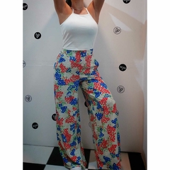 PALAZO DE FIBRANA ESTAMPADA CON BOLSILLO - comprar online