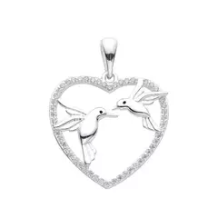 Dije Corazón colibris