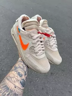 Nike Air Max 90 - Bege com Laranja - comprar online